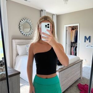 lululemon black one shoulder tank top